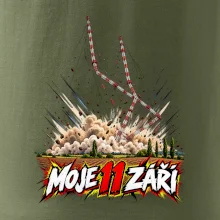 Liblice B pád vysílačů moje 11 září komiksový motiv