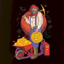 Horník těží bitcoiny