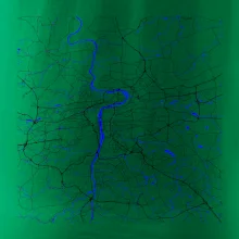 Praha - Mapa s vodními toky