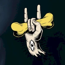 Rocková ruka kost a oko