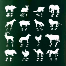 Zvířecí stopy s obrázkem zvířete - stopy zvířat