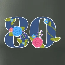 Květinové číslo kreslené - 80