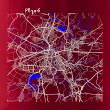 Plzeň mapa s vodními toky