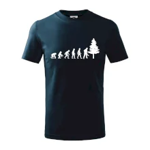 Evoluce dřevorubec - pila a strom