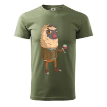 Alpaka s vínem muž