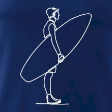 Surfař stojící jedním tahem