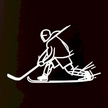 Kreslený hokejista tučnou fixou