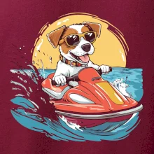 Jack russell teriér na vodním skútru