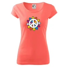 Peace symbol s kreslenou květinou