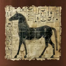 Egyptské hieroglyfy kůň