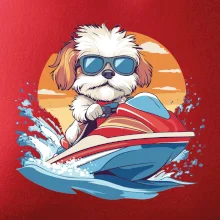 Bišonek na vodním skútru