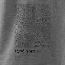 Lysá hora - vrstevnice v obdélníku