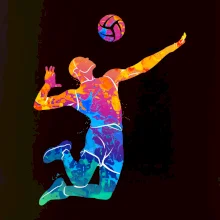 Volejbalista splash s míčem