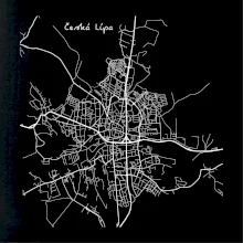 Česká Lípa - Mapa černobílá