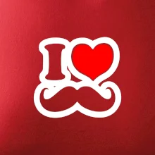 i love mustache - obrys