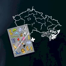 Tričko s mapou + ZOO nažehlovačky