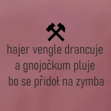 Hajer vengle drancuje a gnojočkum pluje bo se přidoł na zymba
