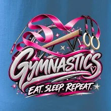 Gymnastická stuha a kruhy eat sleep repeat