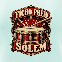 Ticho před sólem - vintage bubenický emblém