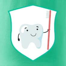 Zoubek na prsu - zubní kartáček