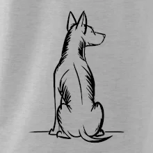 Pes kreslený zezadu