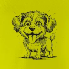 Lagotto romagnolo karikatura vypláznutý jazyk