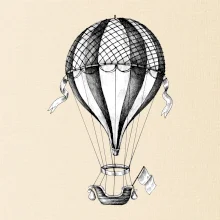 Horkovzdušný balón  kreslený