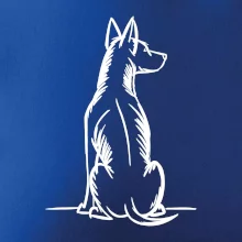 Pes kreslený zezadu