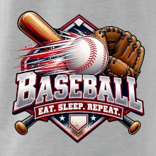 Baseballová pálka s rukavicí eat sleep repeat