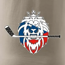 Lev s hokejkou v tlamě - Česká vlajka