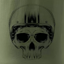 Motorkář lebka s kulatou hlavou