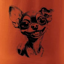 Černobílá karikatura čivava