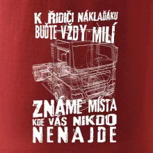 K řidiči náklaďáku buďte vždy milý