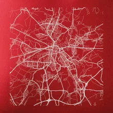 Mapy měst černobílé Plzeň