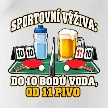Sportovní výživa -  do 10 bodů voda, od 11 pivo