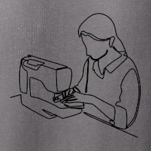 Švadlena a šicí stroj jedním tahem