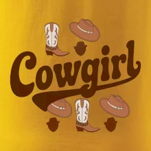 Cowgirl nápis a oblečení