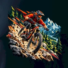 Horské kolo geometrický sjezd v horách