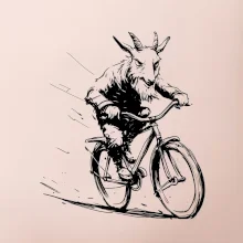 Drsný kozel na kole