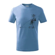 Kreslený rybář na pařezu