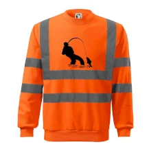 Rybář tahající rybu