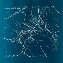 Černobílá mapa Kralupy nad Vltavou