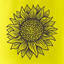 Slunečnice kreslená černobílá