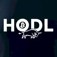 Hodl, nápis a býk Hodl, nápis a býk
