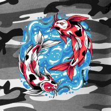 Yin & Yang Koi kapr - červený Yin & Yang Koi kapr - červený