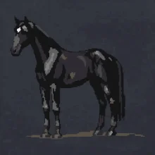 Černý kůň pixel
