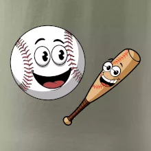 Parové triko - baseballová pálka a míček