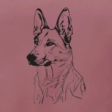 Německý ovčák černá kresba