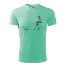 Kreslený rybář na pařezu