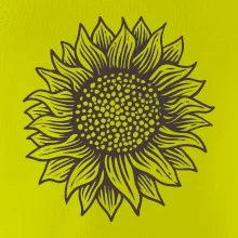 Slunečnice kreslená černobílá